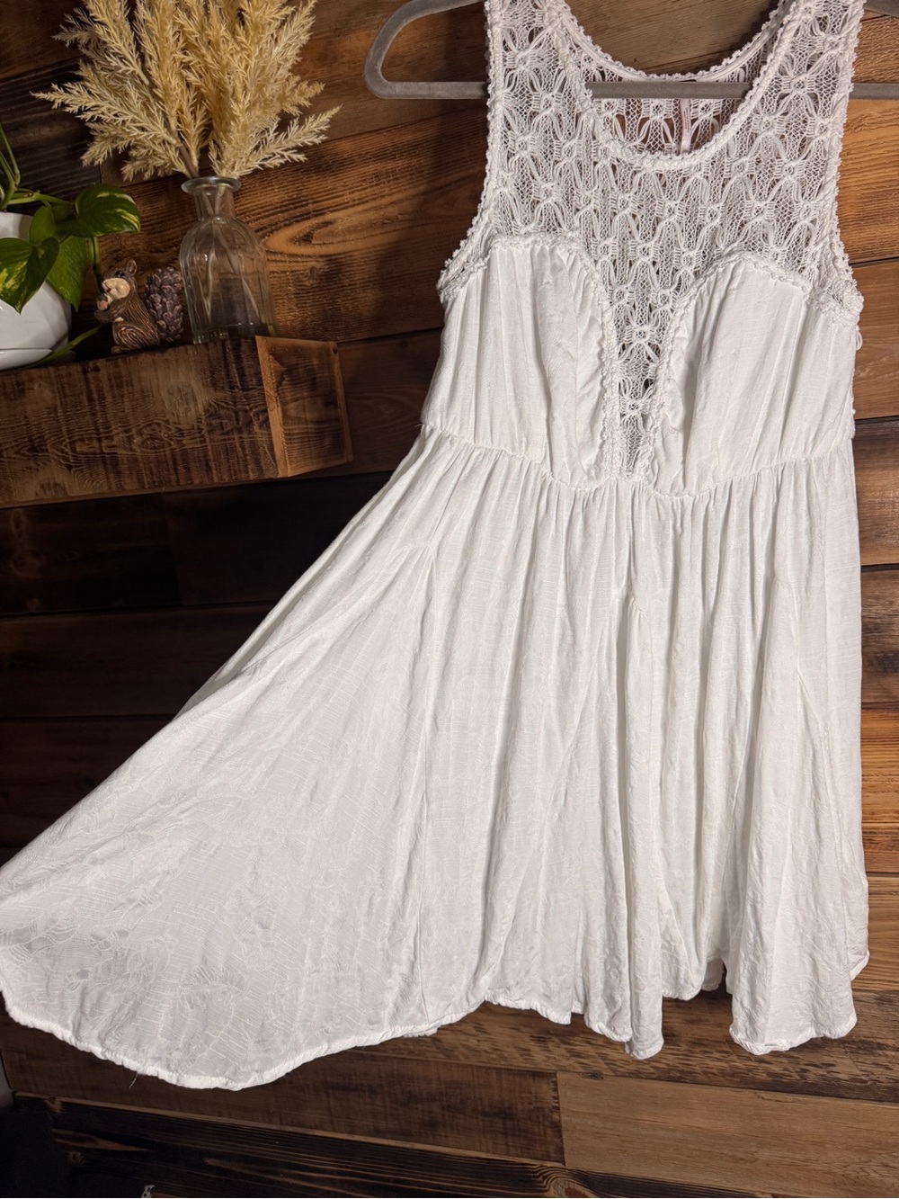 Free People White Crochet Lace Dress | Size Medium - Picture 5 of 12